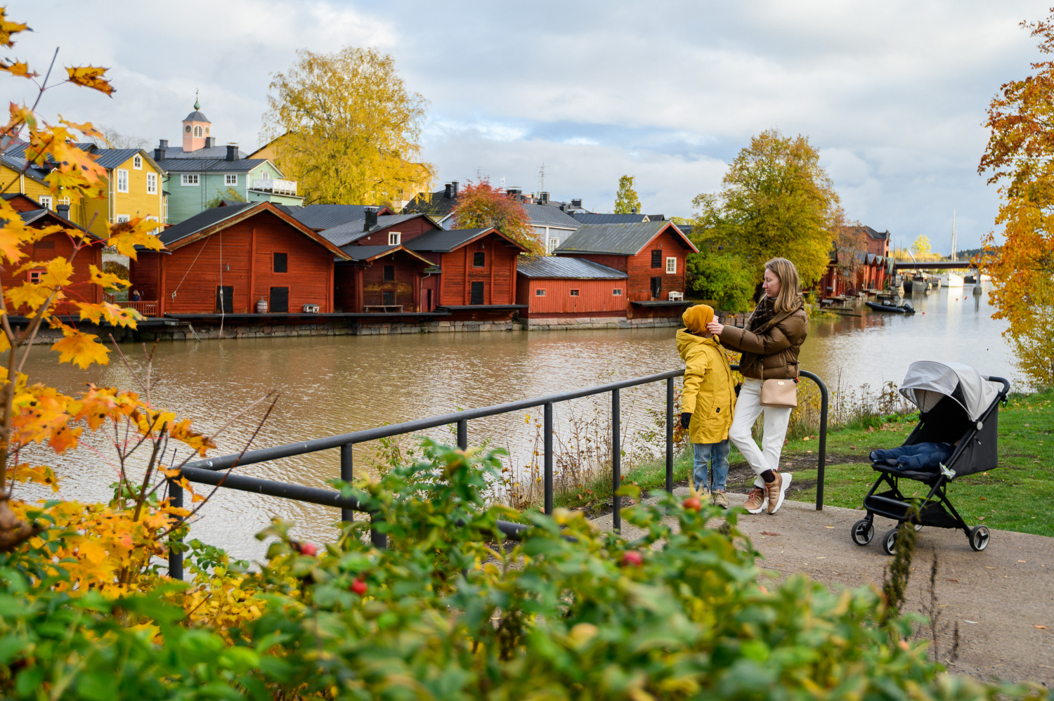 Porvoo, Finland, Mother and son on the river embankment.jpg